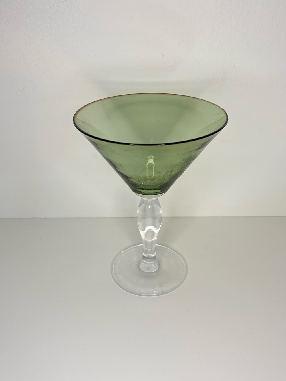 Green Glass Martini Coupe - Classic Stemware